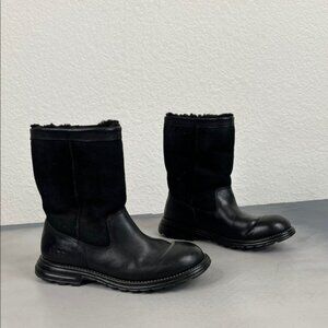 UGG 5381 Leather Suede Rubber Sole Hiking Boot Sherpa LinedMoto Boots Winter